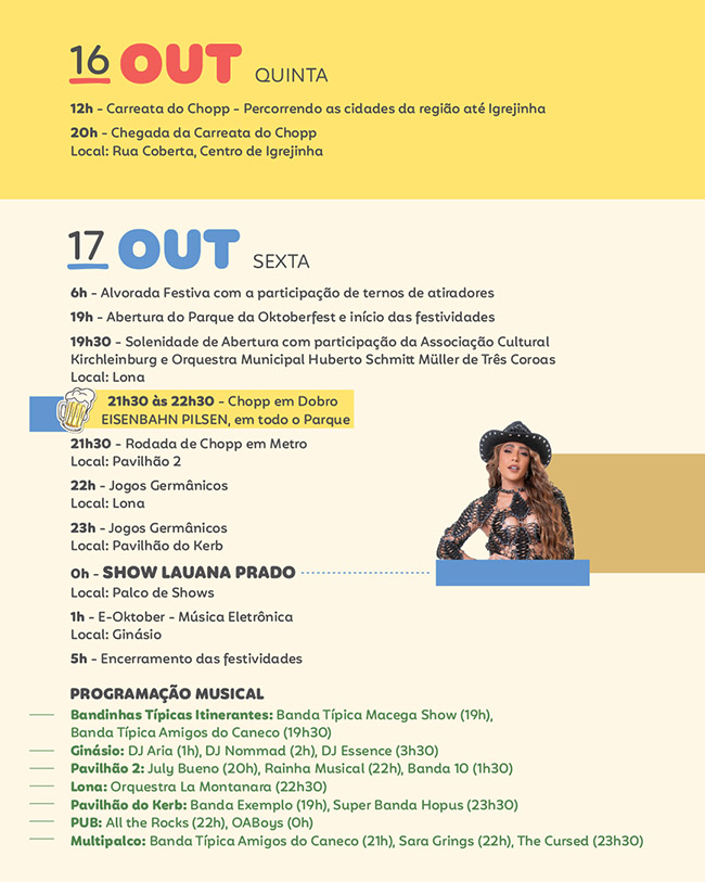 Programação 35ª Oktoberfest