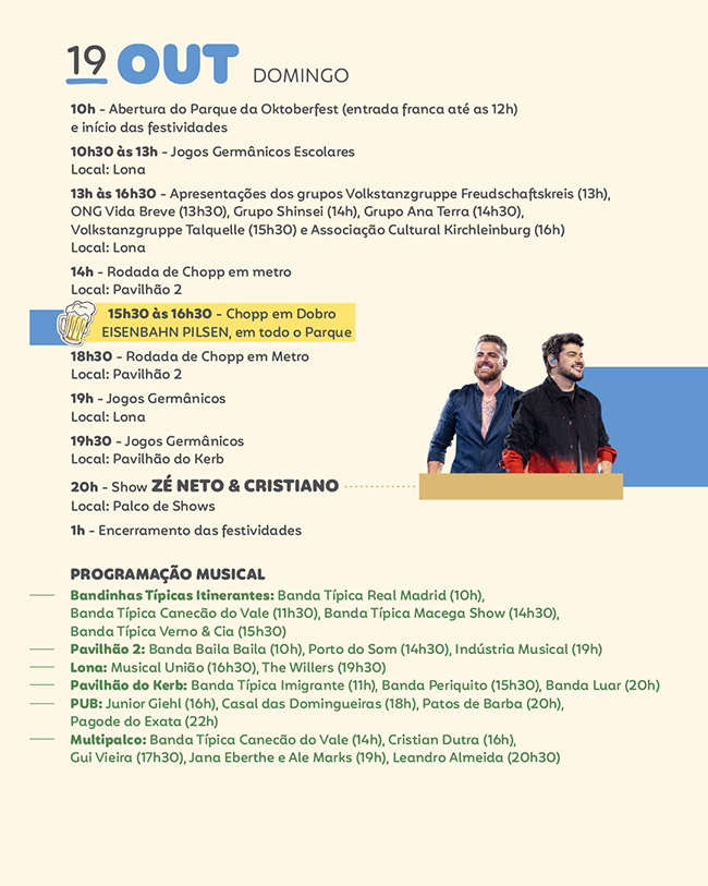 Programação 35ª Oktoberfest