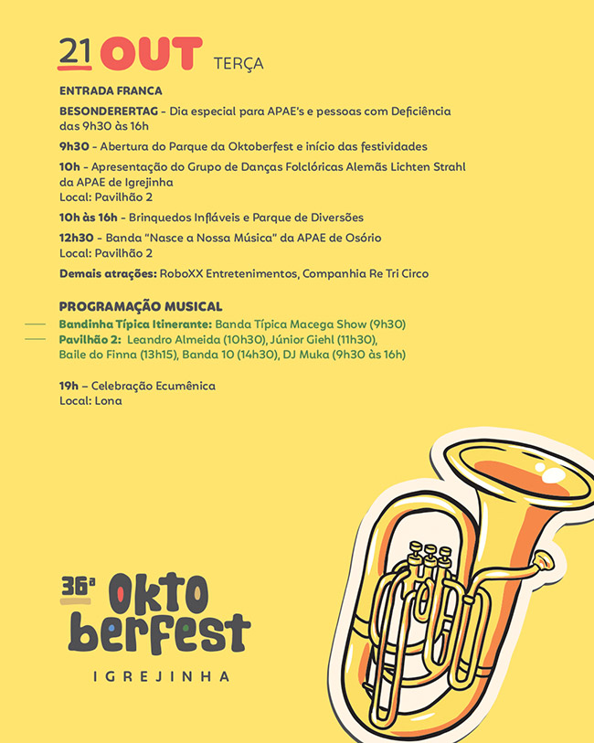 Programação 35ª Oktoberfest