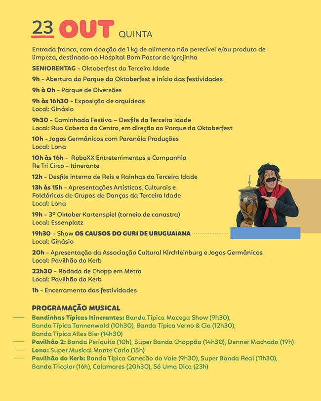 Programação 35ª Oktoberfest