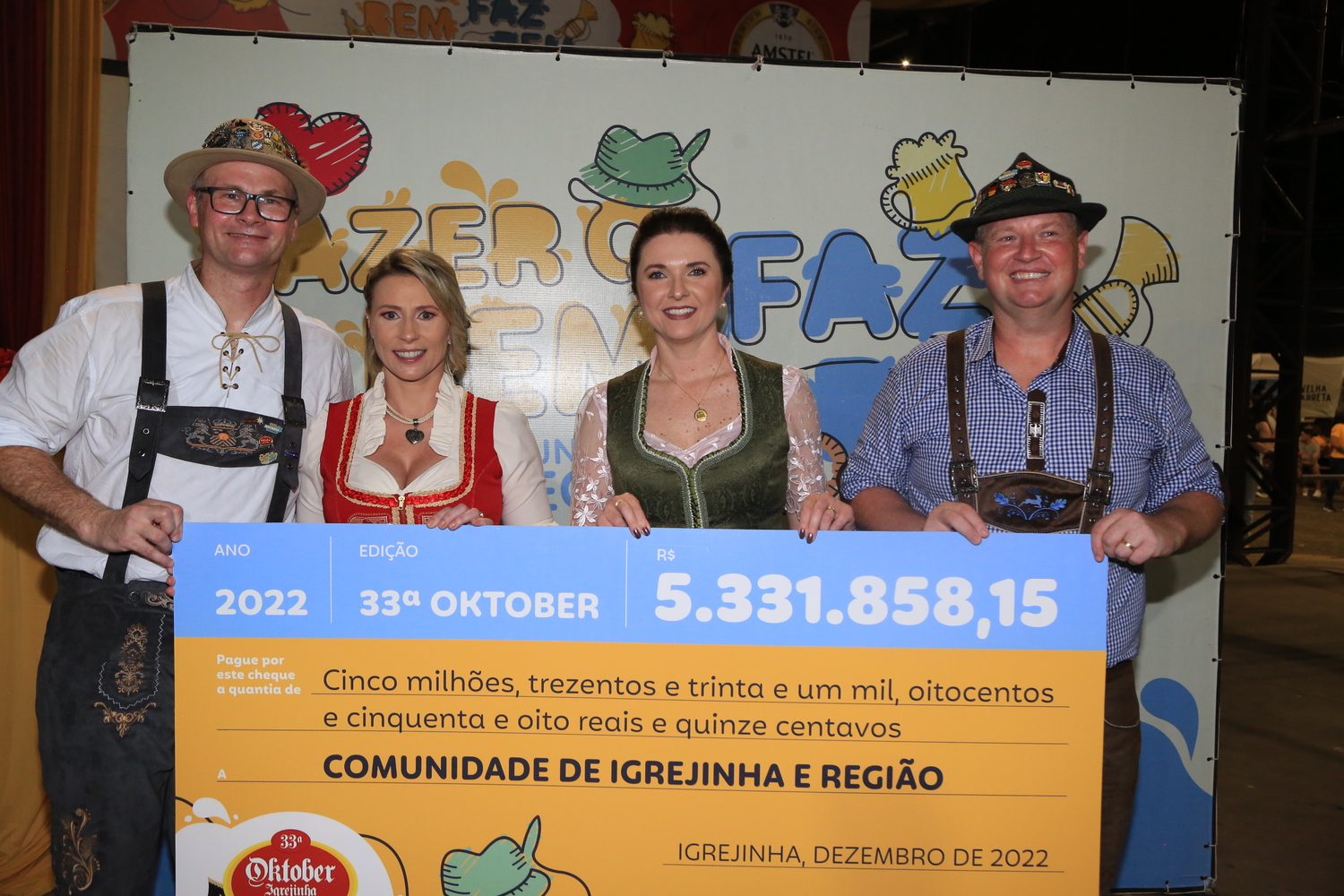 Em edição histórica, 33ª Oktoberfest de Igrejinha tem resultado superior a R$ 5,3 milhões com repasses para 91 entidades da região